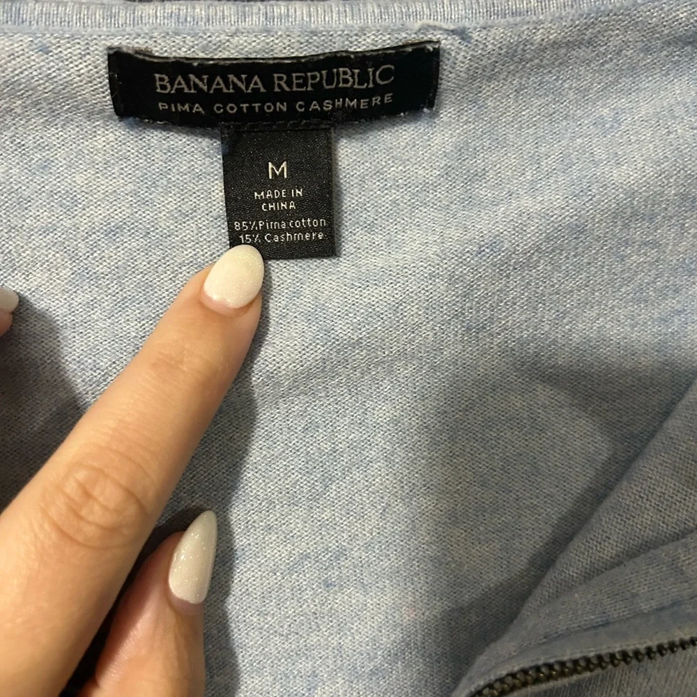 Banana Republic Light Blue Half-Zip Men's Sweater